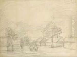 Kempisch Landschap Met Huisjes by Jakob Smits