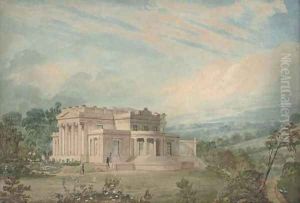 Study of the exterior of a Palladian country house
