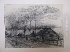 Dorp Met Bomen. by Jakob Smits