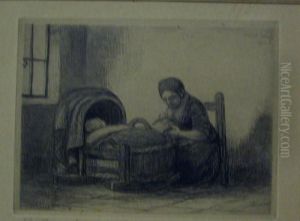 Moeder Met Kind In Wiegje by Jakob Smits