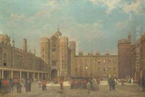 The changing of the guard at St James's Palace by English School