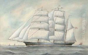 The clipper ship Cairngorm under full sail by English School