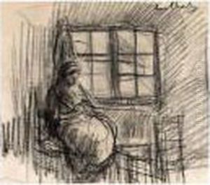 Sitting Woman At The Window by Jakob Smits