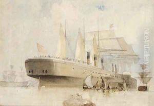 The Great Eastern making ready for sea, possibly on her maiden voyage