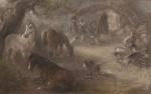 An Artist At Work In A Farmyard An Artist At Work In A Farmyard