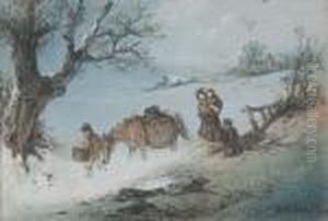 A Family Coming Home Through The Snow A Family Coming Home Through The Snow