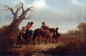 Travellers And Horse In Country by Edward Robert Smythe