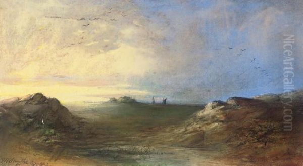 Sunset Over The Heath, Shipping In The Distance - view 1