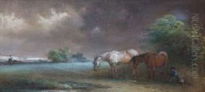 Rural Landscapewith Horses And Seated Figure Rural Landscapewith Horses And Seated Figure
