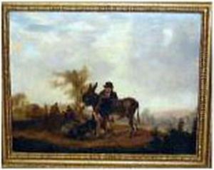 Gypsy Camp And Donkeys by Edward Robert Smythe