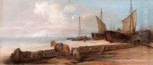 Fisherman With Boats Beyond