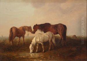 Three Ponies In A Landscape