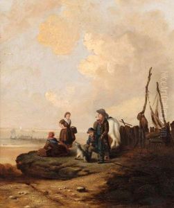 Fisher Folk Resting By Seaside, 14
