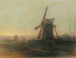A Mill On The Norfolk Broads At Sunset
