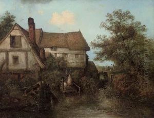 Figures Before A Watermill by Edward Robert Smythe