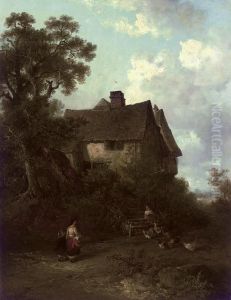 Figure Before A Cottage Figure Before A Cottage