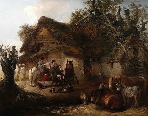 George Morland At His Easel by Edward Robert Smythe
