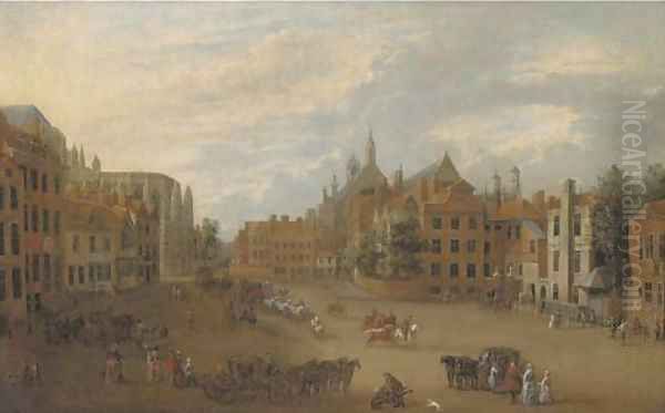 View of Old Palace Yard, Westminster, with the east end of Westminster Abbey with the chapel of King Henry VII to the left - view 1