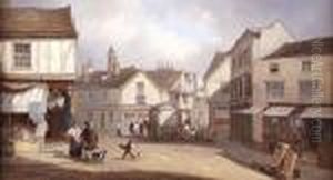 A Busy Street Scene, Ipswich by Thomas Smythe
