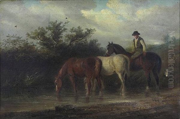 Horses Being Watered - view 1