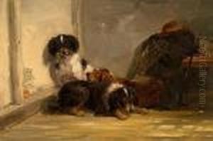 Dogs In An Interior by Thomas Smythe
