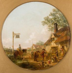 Figures, Entertainers, A Monkey And A Bearoutside A Hostelry