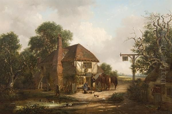 Travellers Beside A Country Inn - view 1