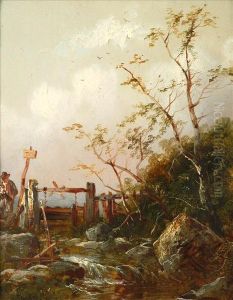 A Figure By A Weir
