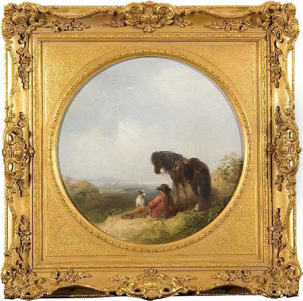 Boy With A Pony And Dog With An Extensivelandscape Beyond - view 1