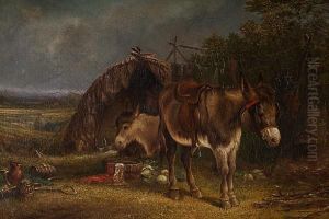Donkeys Before An Encampment