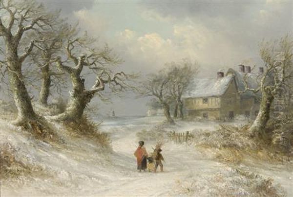 Faggot Gatherers In A Snow Covered Landscape - view 1