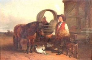 Young Boy Feeding A Pony
