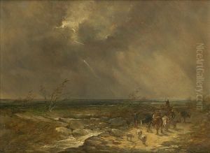 Height Ofthe Storm, Extensive East Anglian Landscape With Drovers, Cattleand Sheep