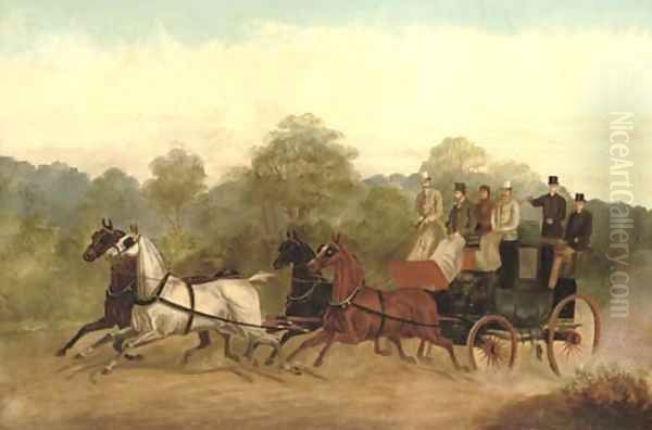 A coach and four at full speed - view 1