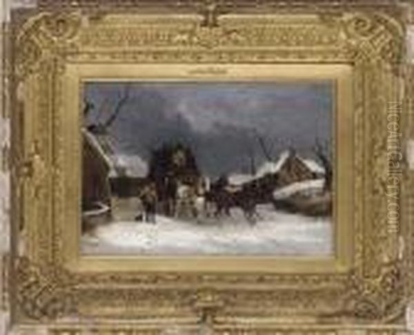 A Stagecoach In The Snow - view 1
