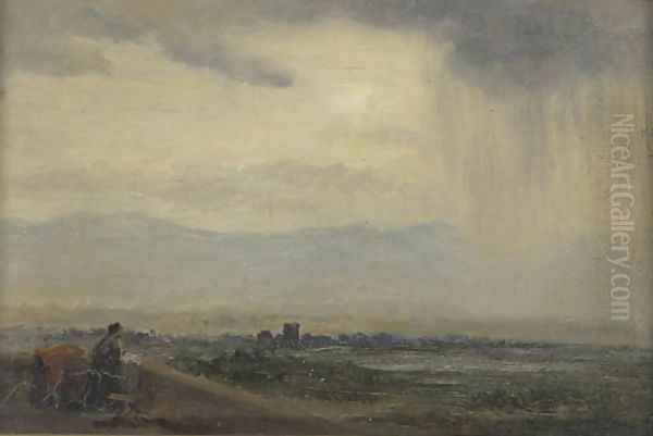 A figure in a stormy landscape - view 1