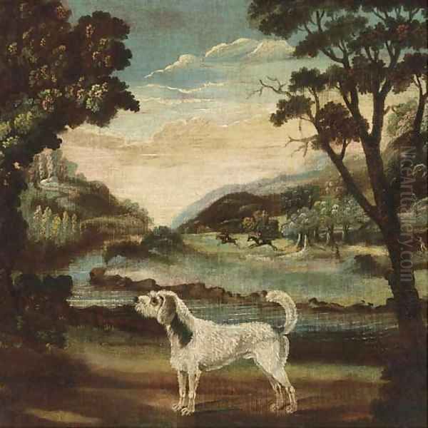 A hound in a landscape, a hunt beyond - view 1