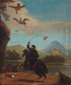A Hunting Party in an extensive Landscape