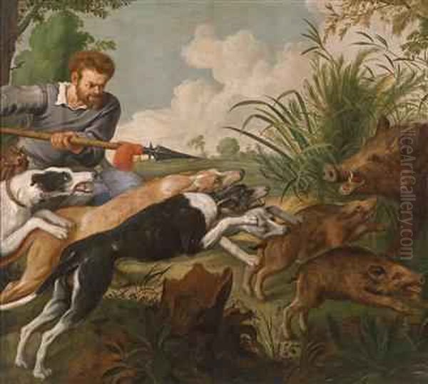 A Wild Boar Hunt - view 1