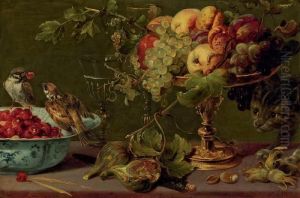 Fruit In A Silver Gilt Tazza