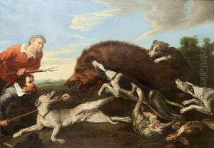 A Wild Boar Hunt by Frans Snyders