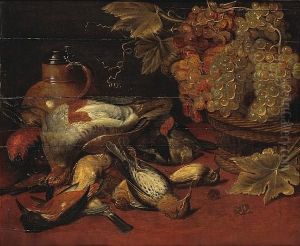 A Still Life With Grapes, A Tankard And Gamebirds A Still Life With Grapes, A Tankard And Gamebirds
