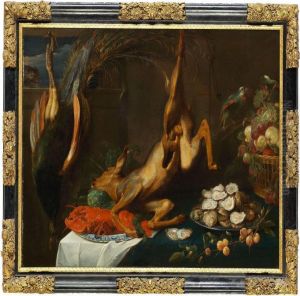 Nature Morte With Roedeer, Wild Fowl, Parrots, Lobster And Oysters by Frans Snyders