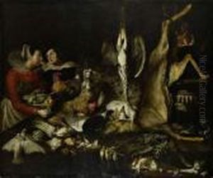 Nature Morte Animee De Personnages by Frans Snyders