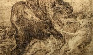 Flemish -- Bear Being Mauled By Hounds