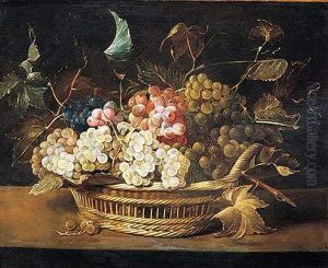 Racimos De Uvas En Una Cesta Sobre Una Repisa by Frans Snyders