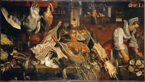 A Kitchen Still Life With A
Woman Shucking Oysters And A Maid Preparing Vegetables In The Background by Frans Snyders