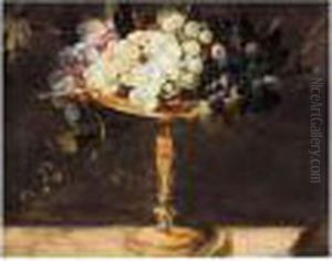 A Still Life With Grapes In A Bronze Cup, On A Stone Ledge by Frans Snyders