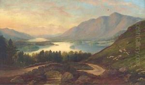 A view across the valley, evening by English School