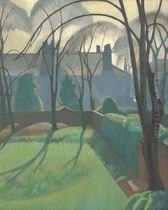 A winter landscape by English School